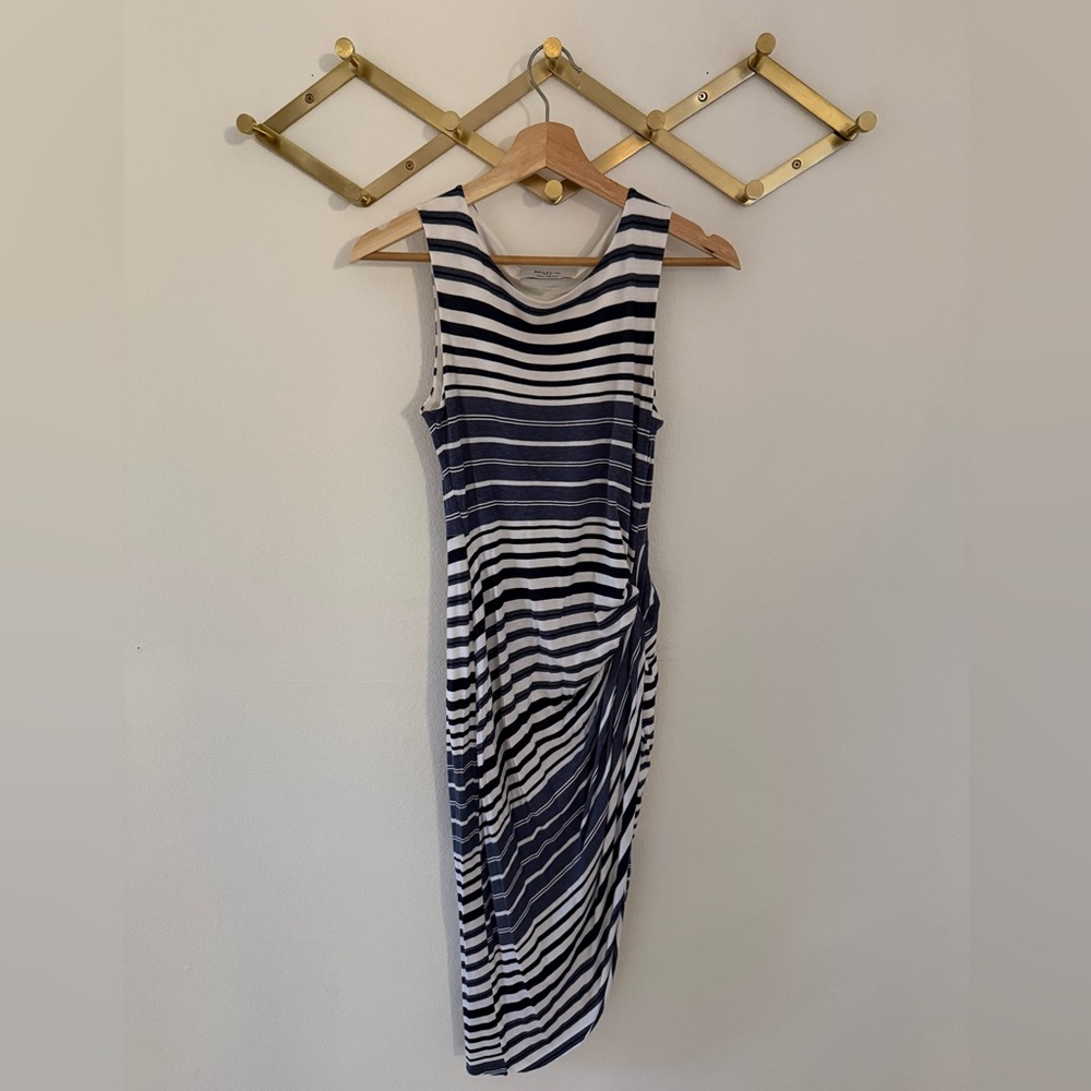 Anthropologie Sleeveless Striped Dress with Cinched Hip